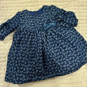 Laura Ashley London Navy Floral Toddler Dress 2t